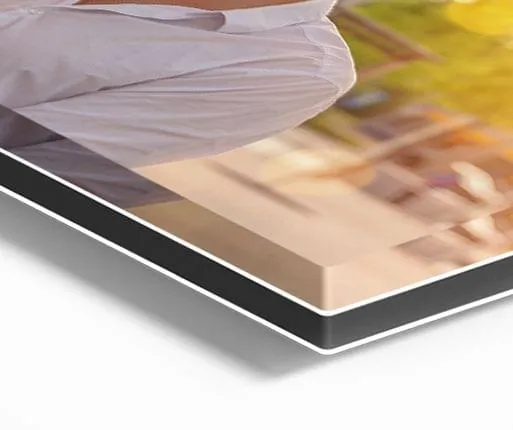 foto acrylglas mit aluminium detail