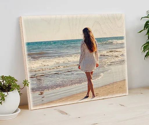 foto auf holz im raum