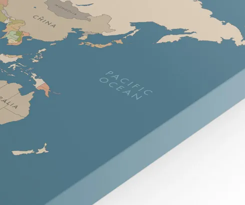 leinwand weltkarte detailansicht