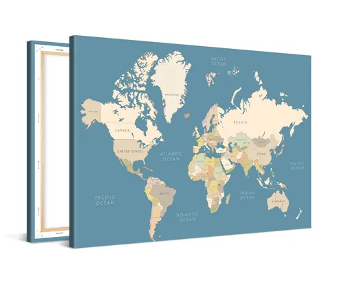 leinwand weltkarte komplette ansicht