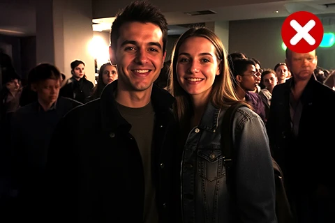 schwach beleuchtetes Paarporträt